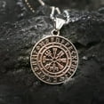 thumbnail image 3 of GAVONO Norse Viking Compass Vegvisir Rune Pendant Necklace Sigil Stainless Steel Gift, 3 of 8