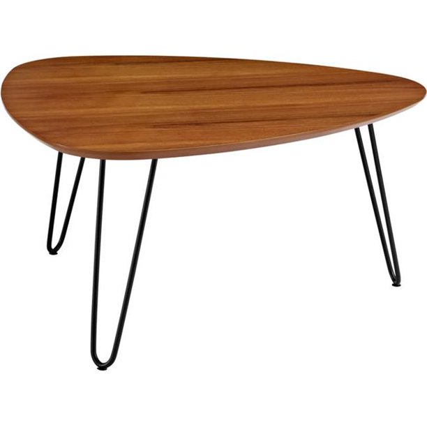 32 in. Hairpin Leg Wood Coffee Table Walnut
