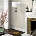 thumbnail image 4 of Evelyn&Zoe Bernard Two-Tone Floor Lamp with Fabric Shade, Brass/Blackened Bronze/White, 4 of 6
