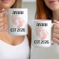 thumbnail image 3 of Customizaholic Personalized Baby Footprints Mug - Custom Name and Year Design, New Family Milestone Keepsake Gift, 3 of 5