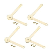 Uxcell 4 Pack Lid Support Hinge, 2.7"x0.8" 180 Degree Rotatable Folding Hinges, Lift Support Lid Stay Hinge for Cabinet Wooden Box Bin Wardrobe, Gold