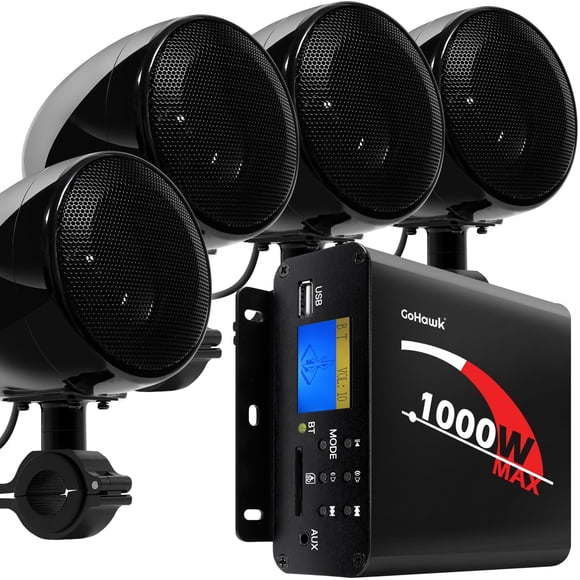 Bocinas para Motocicleta GoHawk 4" Impermeables Bluetooth 1000W
