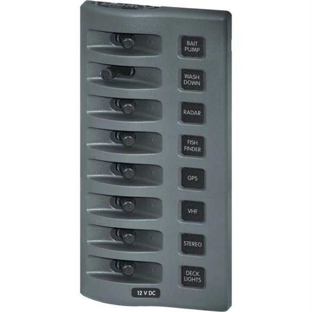 4309 Blue Sea 4309 WeatherDeck® 12V DC Waterproof Switch Panel - 8 Position