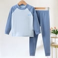 thumbnail image 2 of Qopobobo Girls Fall Winter Pajama Set Long Sleeve Top Pants Soft Warm Loungewear Sleepwear 2 Piece Size 7-8 Years(Blue, 7-8 Years), 2 of 7