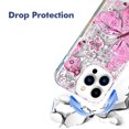 thumbnail image 4 of Funda transparente de doble capa para Apple iPhone 16 Pro/16Pro (6.3"), antigolpes (doble capa, rosa y mariposa), 4 of 5