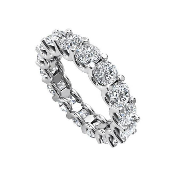 Precious Stone 5 CT Cubic Zirconia 925 Silver Wedding Eternity Band