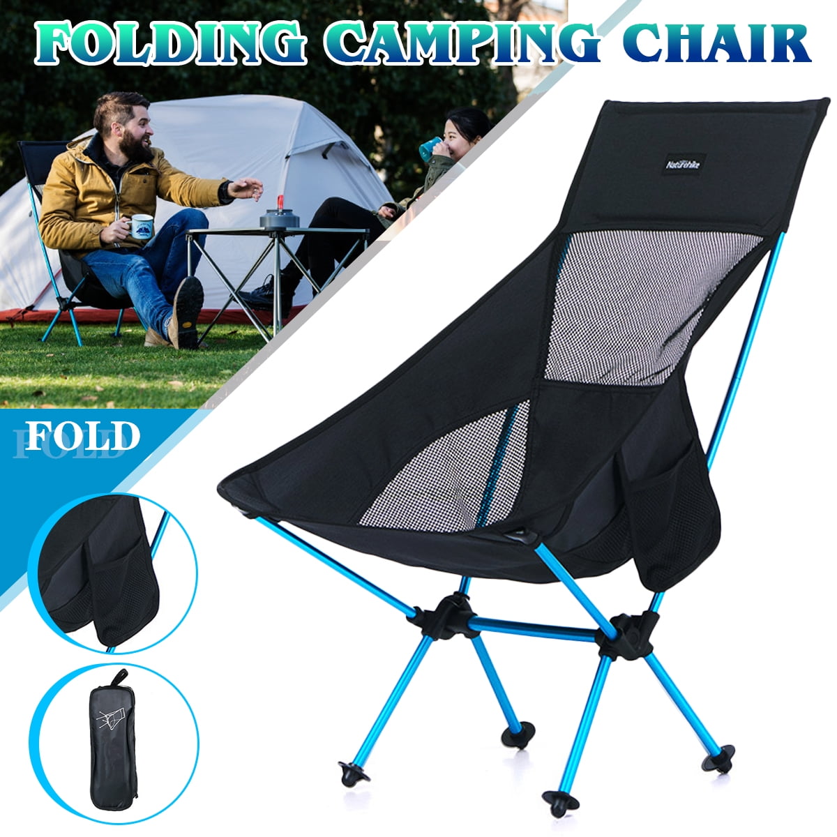 Ultralight Backpacking Chair, Aluminium Alloy Legless Ground Chair, Foldable Camping