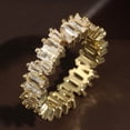 thumbnail image 4 of Fashion Inlaid Zircon Ladder Square Ring Female Simple, 4 of 6