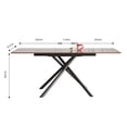 thumbnail image 2 of AENKYO 59" Modern Expandable Dining Table, Brown Sandblasted Glass Top with X-Base, Small Space Table for 4-6 Persons, 2 of 7