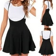 thumbnail image 3 of Shuttle tree Women Mini Suspender Skirt High Waisted Pleated Adjustable Strap Dress with Zipper, 3 of 7