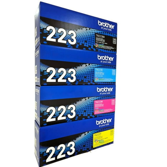 Brother Genuine TN-223 4-Color Toner Cartridge Set (TN223BK, TN223C, TN223M, TN223Y)