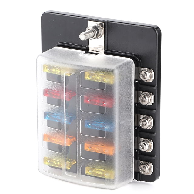 Caja de fusibles Bling Bling de 10 vías con terminal de tuerca de tornillo con indicador LED