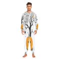 thumbnail image 2 of IAUYY Unisex Adult Onesie Pajamas Ultra-Soft Crystal-Soft Fabric, Halloween Adult Onesie Pajamas Adults,With a Zipper Plus Size Onesie Pajamas, Black Tree on White Background, 2 of 7