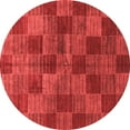 thumbnail image 1 of Ahgly Company Indoor Round Checkered Red Modern Area Rugs, 3' Round, 1 of 4