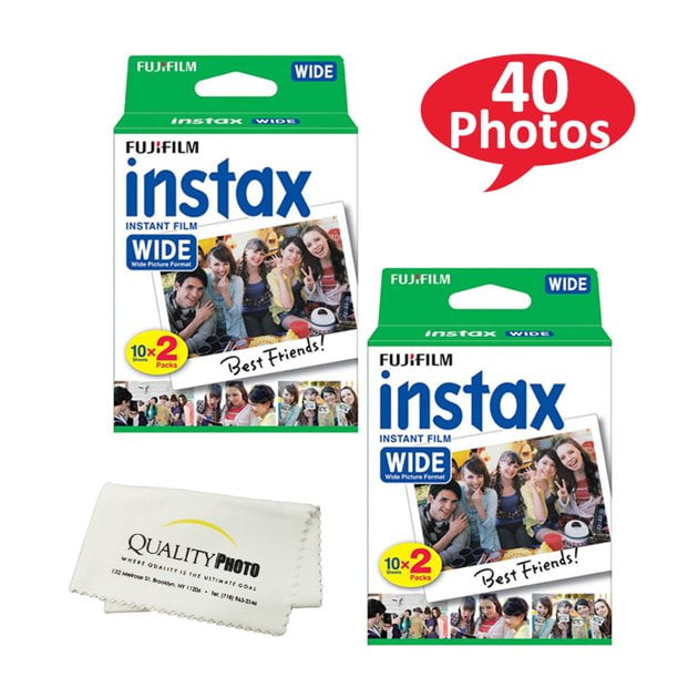Contractie Een effectief toelage Fujifilm instax Wide Instant Film 4 Pack (40 Exposures) for use with Fujifilm  instax Wide 300, 200, and 210 cameras - Walmart.com