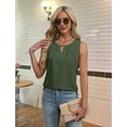 thumbnail image 4 of Womens Summer Tank Top Sleeveless Business Casual Outfits 2025 Basic Loose Dressy Work Shirt Army green S, 4 of 8