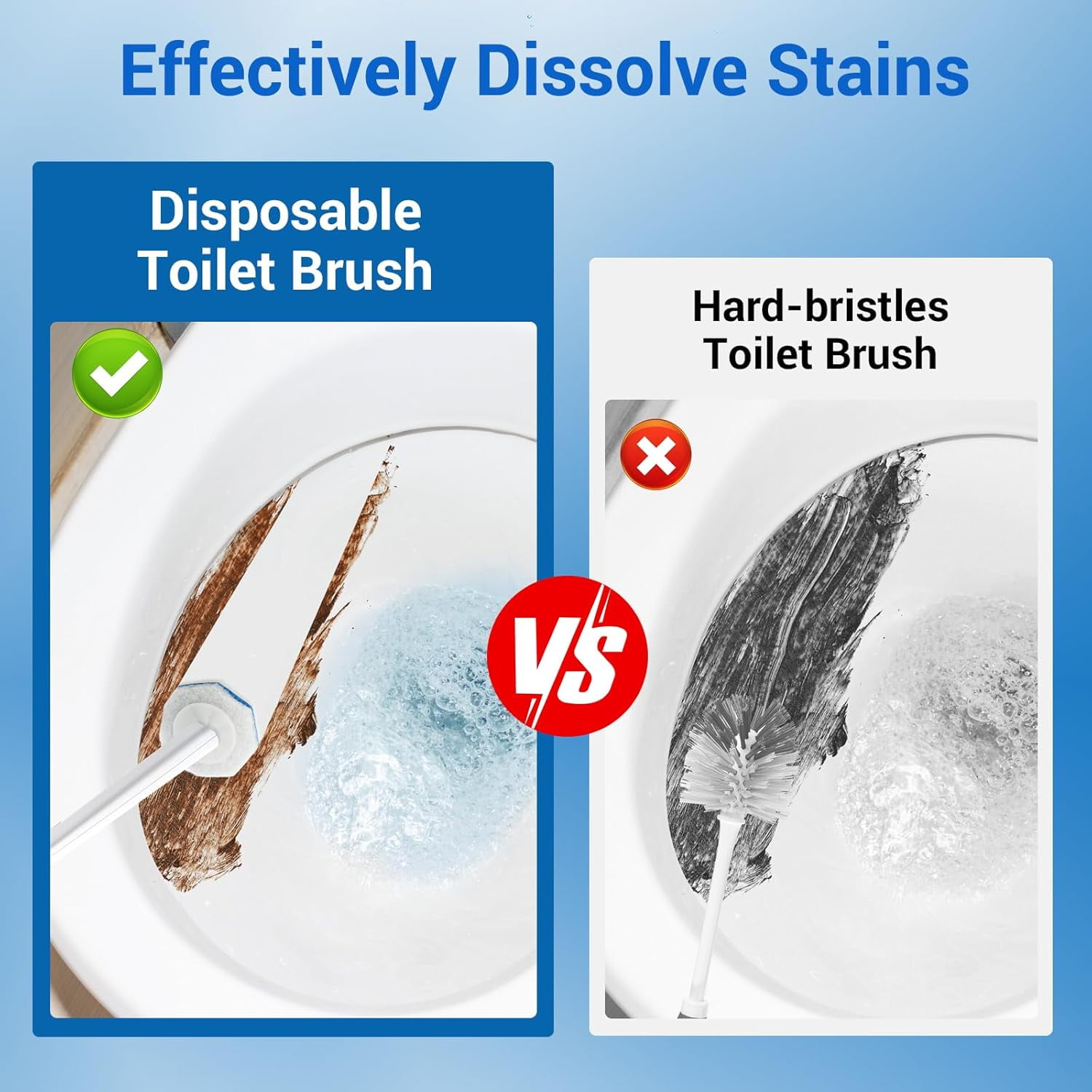 100Pack Toilet Wand Refills, Disposable Toilet Brush Refills Compatible with Clorox, Toilet Cleaner Refill Pads, Toilet Wand Refills, Toilet Brush Replacement Head