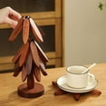thumbnail image 7 of Walnut Wood Tree Trivet Set, Natural Tree Trivet Set,2/3/4 Wooden Trivets & 1 Stand Like a Christmas Tree , Foldable Kitchen Wooden,for Hot Dishes Pot Bowl Teapot Hot Pot Holder, 7 of 7