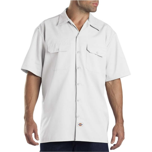 Dickies Mens Short-Sleeve Work Shirt, 4X, White