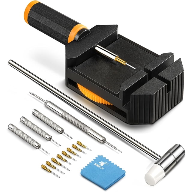 shiyou-JOREST Watch Link Removal Kit, Resizing Tool for Bracelet Adjustment & Replacement, Pin Remover for Sizing Strap, Watch Adjuster, Hammer for Watch Repair, Adjust Band, with User Manual, Punche