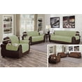 thumbnail image 1 of Quick Fit - la Housse de Mobilier Réversible Originale et Résistante à l'Eau pour Chiens, Enfants, Animaux de Compagnie, Housse de Canapé pour Canapé, Fauteuil Inclinable, Causeuse Ou Chaise (Tasse-Amour: Sauge Verte & Brune), 1 of 1