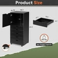 thumbnail image 3 of Hyxoo 5-Drawer Wood File Cabinet, Mobile Filing Cabinet with 1 Door, Wide Storage Space for Home Office, Black, 3 of 7