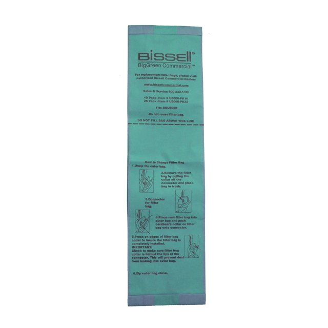 Bolsas para aspiradora Bissell BigGreen Commercial U8000-PK10 Brown