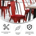 thumbnail image 6 of Flash Furniture Perry Commercial Grade Red Metal Indoor-Outdoor Stackable Chair with Red Poly Resin Wood Seat, 6 of 13