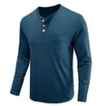 thumbnail image 5 of Pompotops Chemise à Manches Longues pour Hommes, Basique, Couleur Unie, Col Rond, en Solde, 5 of 5