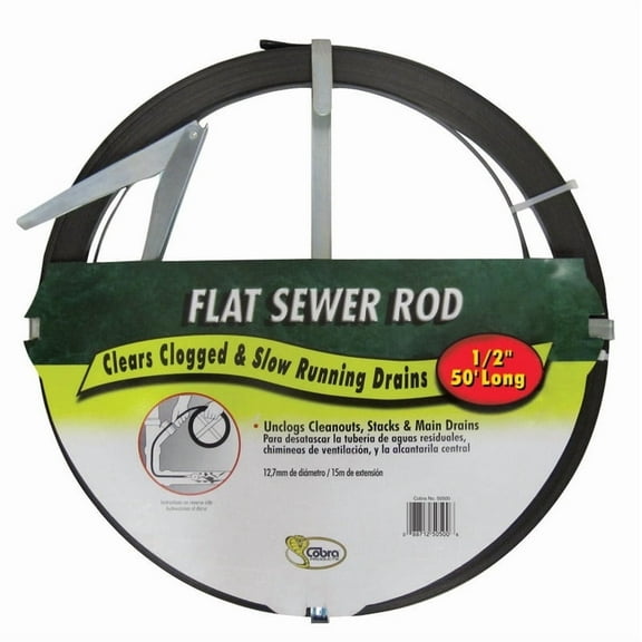 COBRA PRODUCTS CO 50500 1/2x50' Flat Sewer Rod
