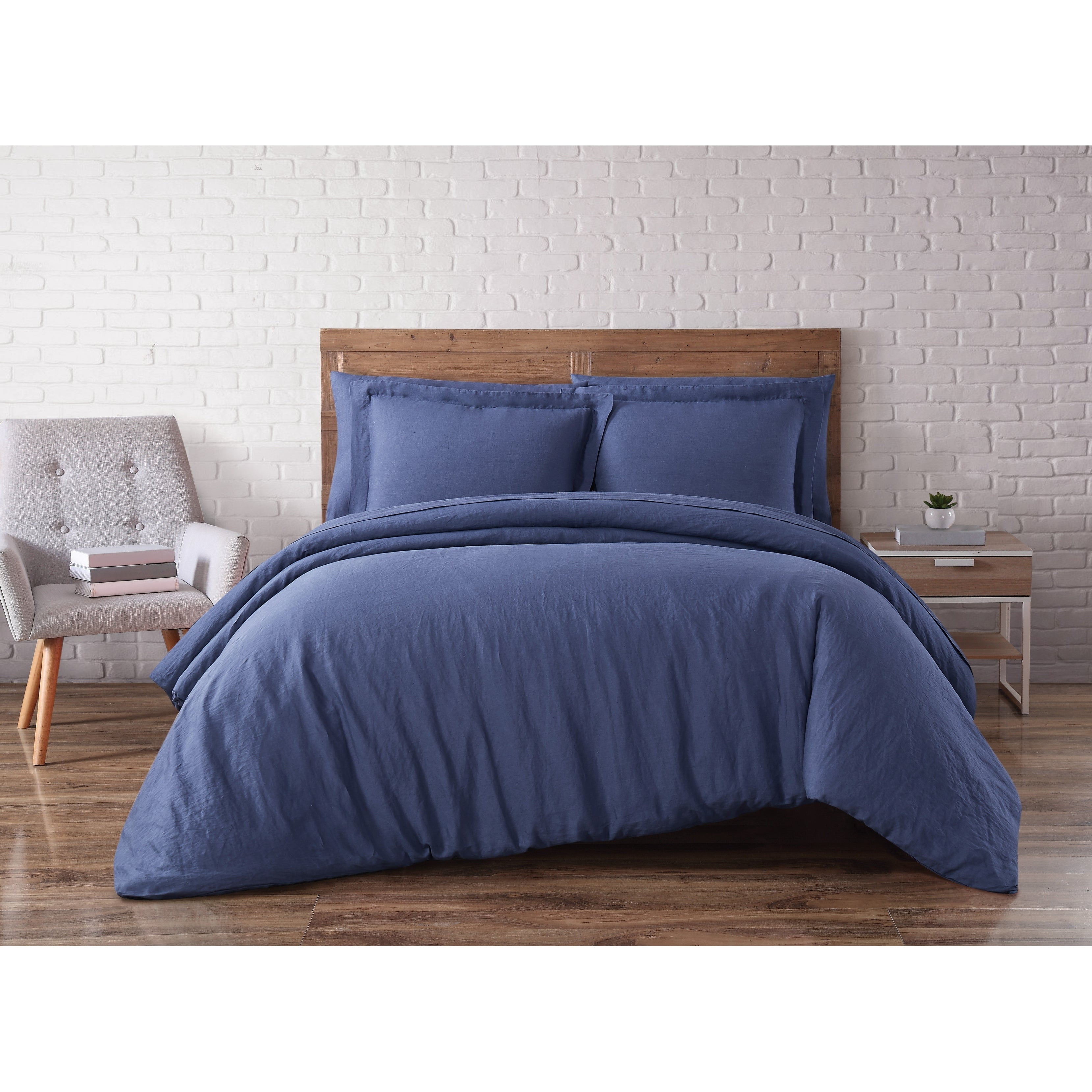 Brooklyn Loom Natural Flax Linen 3 Piece Duvet Set