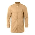 thumbnail image 4 of QHFBli Modern Mens Trench Coat Men Solid Color Stand Up Collar Long Windbreaker Business Foreign Trade Loose Khaki L, 4 of 8