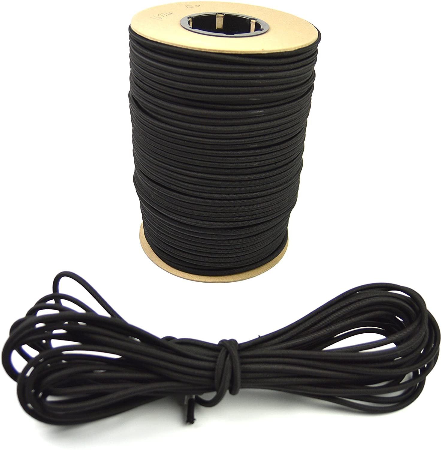 1/8" X 500 FT Bungee Cord Shock Cord Bungie Cord Marine Grade Made in USA!! BLK 