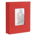 thumbnail image 1 of Álbum de fotos Uxcell, libro pequeño de cubierta de lino de 4 x 6 para 100 bolsillos que sostiene 100 fotos para bodas, aniversarios familiares, rojo, 1 of 6