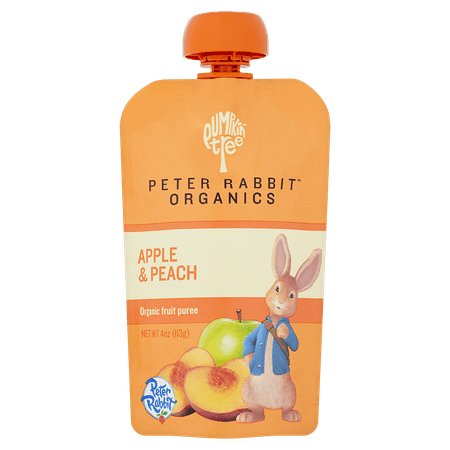 Peter Rabbit Organics Peach and Apple 100% Pure Fruit Snack Baby Food, 4 oz