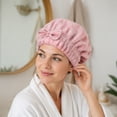 thumbnail image 1 of Toalla de microfibra para el cabello con moño, turbante absorbente para mujeres con cabello largo, grueso y rizado, ligero y de secado rápido, gris., 1 of 6