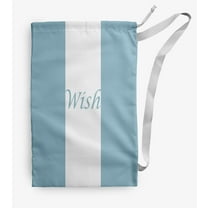 Simply Daisy Wish on a Stripe 28 x 36 in Blue Laundry Bag