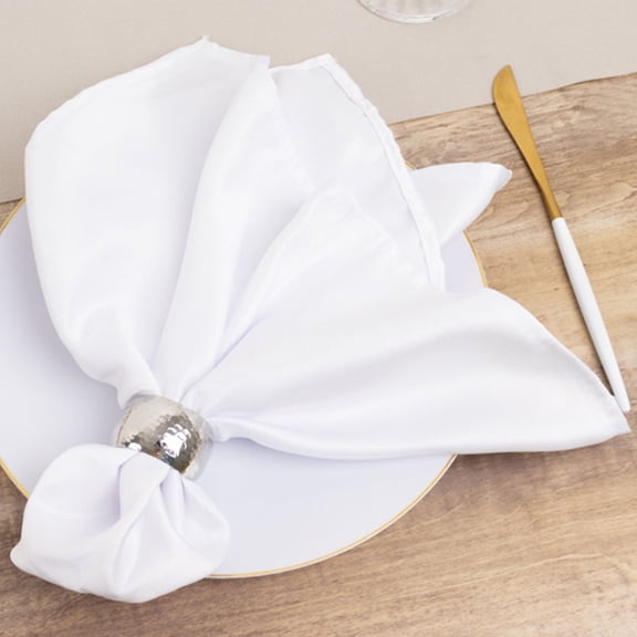 Balsa Circle 5 Pieces 20" White Lamour Satin Napkins Wedding Party