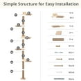 thumbnail image 7 of DOMIPET Cat Tree, 5 Tier Floor To Ceiling Cats Tower, Wall-Mounted Cat Scratching Post, Wild Simulation Cats Wall Shelves, 7 of 7