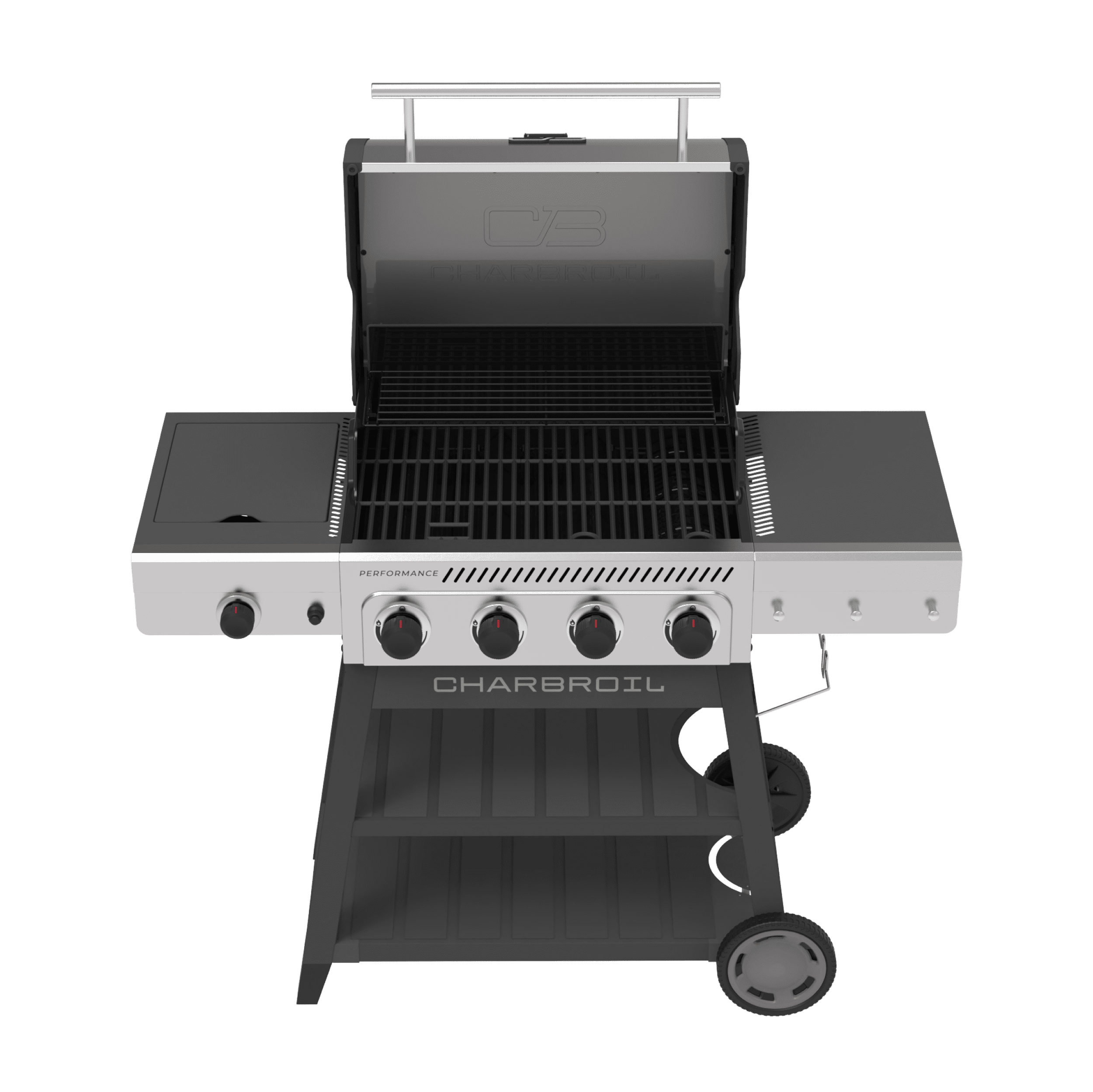 Charbroil® Performance Series™ FlavorMax™ 4-Burner Cart Gas Grill with Side Burner, Stainless