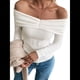 thumbnail image 3 of Suéter de Mujer con Hombros Descubiertos, Larga, Tejido, para Otoño, Ideal para Salir en Invierno. M, 3 of 10