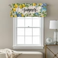 thumbnail image 3 of Summer Lemon Valance Curtain Oceans Blue Shells Starfish Flower Linen Texture Window Valances Rod Pocket Short Curtains Window Treatments for Kitchen Bedroom Bathroom Laundry 42" x 18", 3 of 9