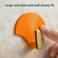 thumbnail image 3 of 4Pcs Hanging Hooks Wall Mounted Punch Free Traceless Adhesive Fan Shape Creative Seamless Sticky Hooks for Home, 3 of 8