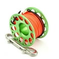 thumbnail image 1 of Keep Diving Aluminium Spool Reel Polyester Rope Hanging Rotatable Reels Freediving Underwater Accessories with Double End Hook Gold 30m, 1 of 8