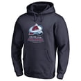 thumbnail image 2 of Men's Navy Colorado Avalanche Team Lockup Fitted Pullover Hoodie, 2 of 3