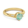 thumbnail image 2 of Solitaire 0.25 Ctw Emerald Accents 925 Sterling Silver Gold Vermeil Women Valentines Day Gifts Ring, 2 of 3