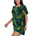 thumbnail image 2 of Fotbe Peacock Feathers2 Print Pajama Set for Women 2 Piece Loungewear Short Sleeve Tops and Shorts Set Soft Sleepwear-XX-Large, 2 of 7