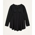 thumbnail image 2 of TIYOMI Plus Size Black Tops For Women Long Sleeve Blouses Henley Dressy Tunics Tops Buttons Up Shirts Swing Flowy Blouses Pleated Babydoll Loose Fit Fall Casual Tunics XL 14W 16W, 2 of 4