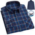 thumbnail image 5 of XDZJLR Men Shirts Long Sleeved Pure Wool Plaid Plus Size Fashion Tops, 5 of 5