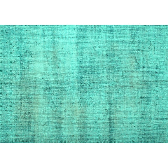 Ahgly Company Machine Washable Indoor Rectangle Persian Turquoise Blue Traditional Area Rugs, 5' x 7'